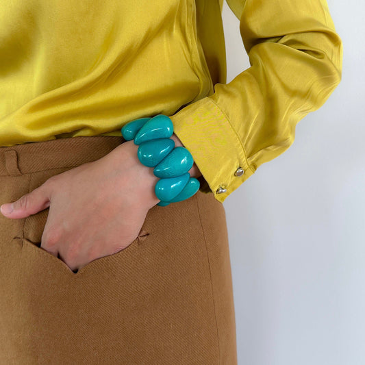 Modern organic design bracelet, made of sustainable tagua nut / vegetable ivory