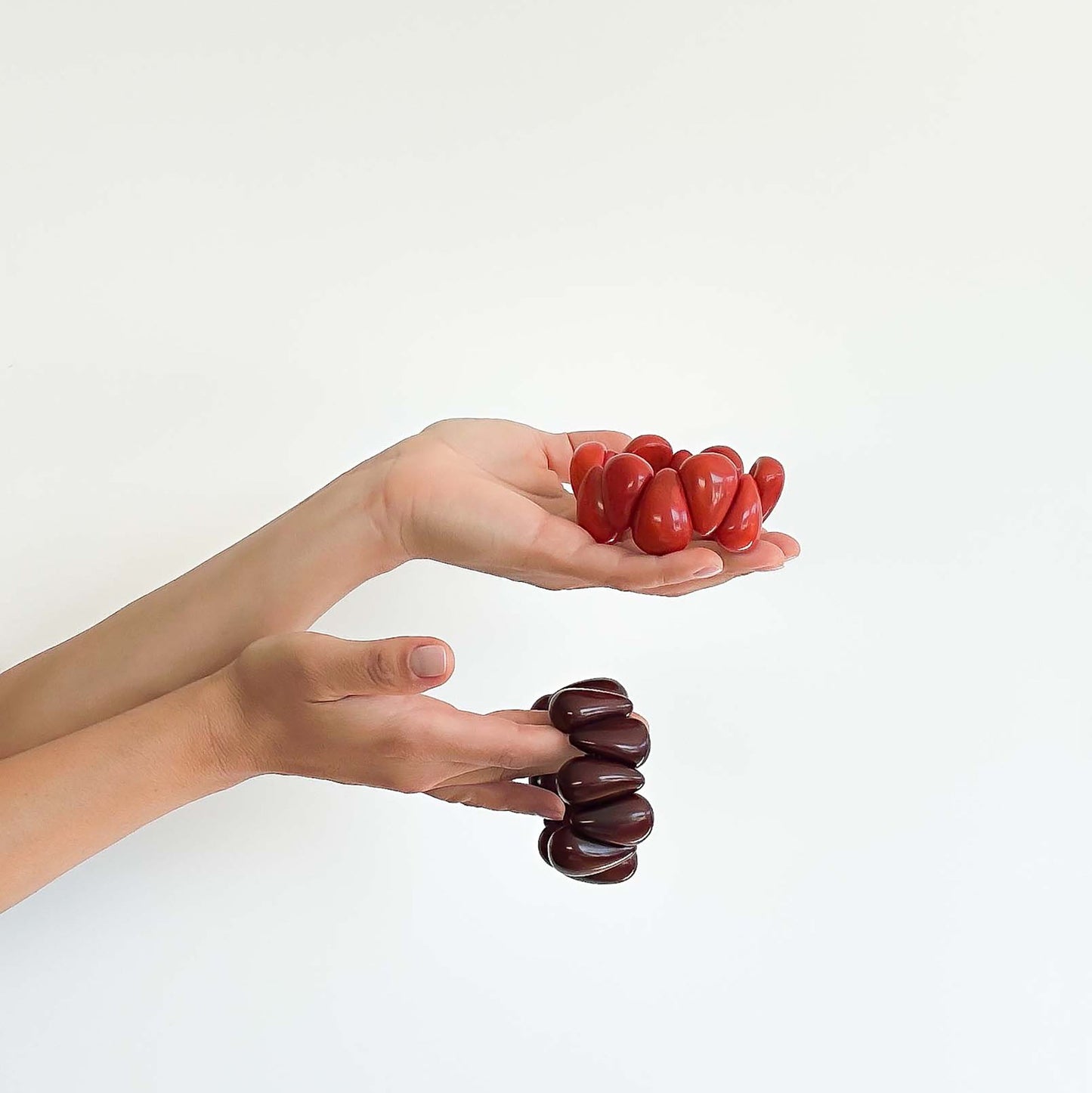 Modern organic design bracelet, made of sustainable tagua nut / vegetable ivory