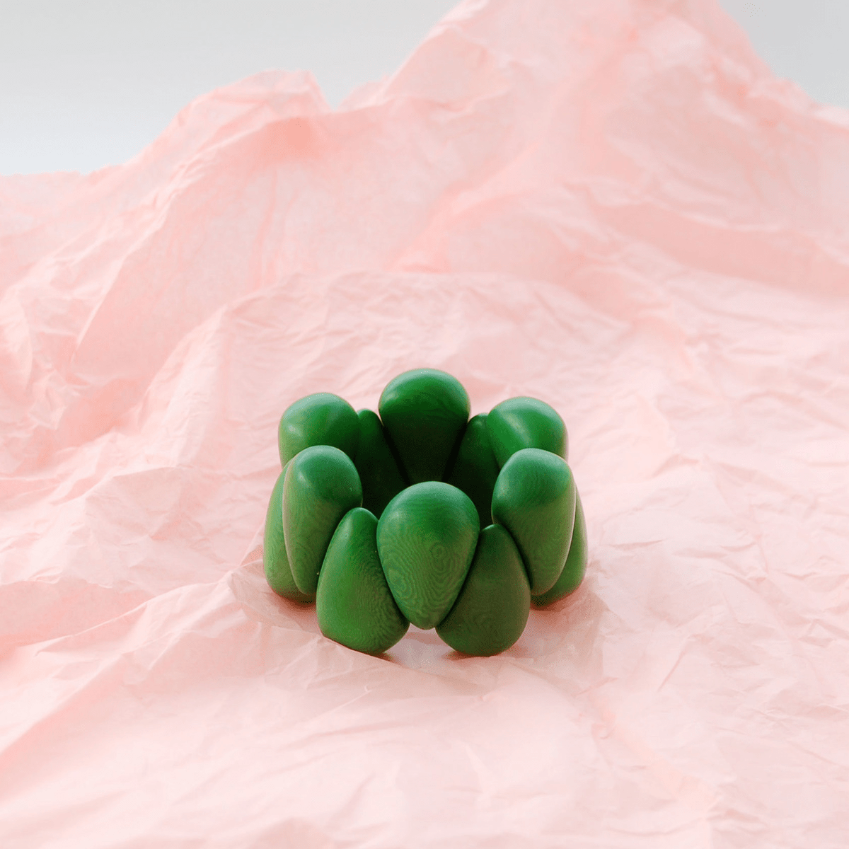 Modern organic design bracelet, made of sustainable tagua nut / vegetable ivory
