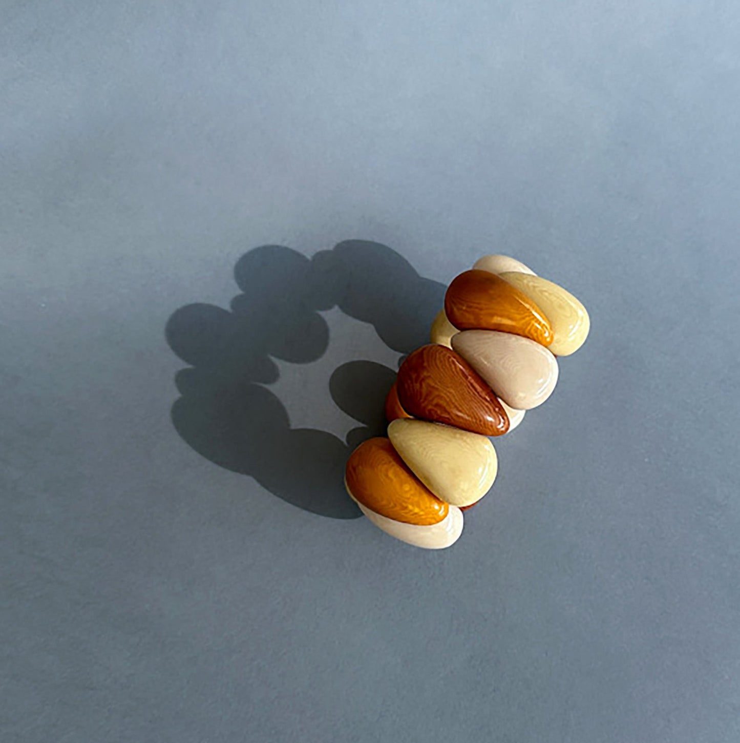 Modern organic design bracelet, made of sustainable tagua nut / vegetable ivory