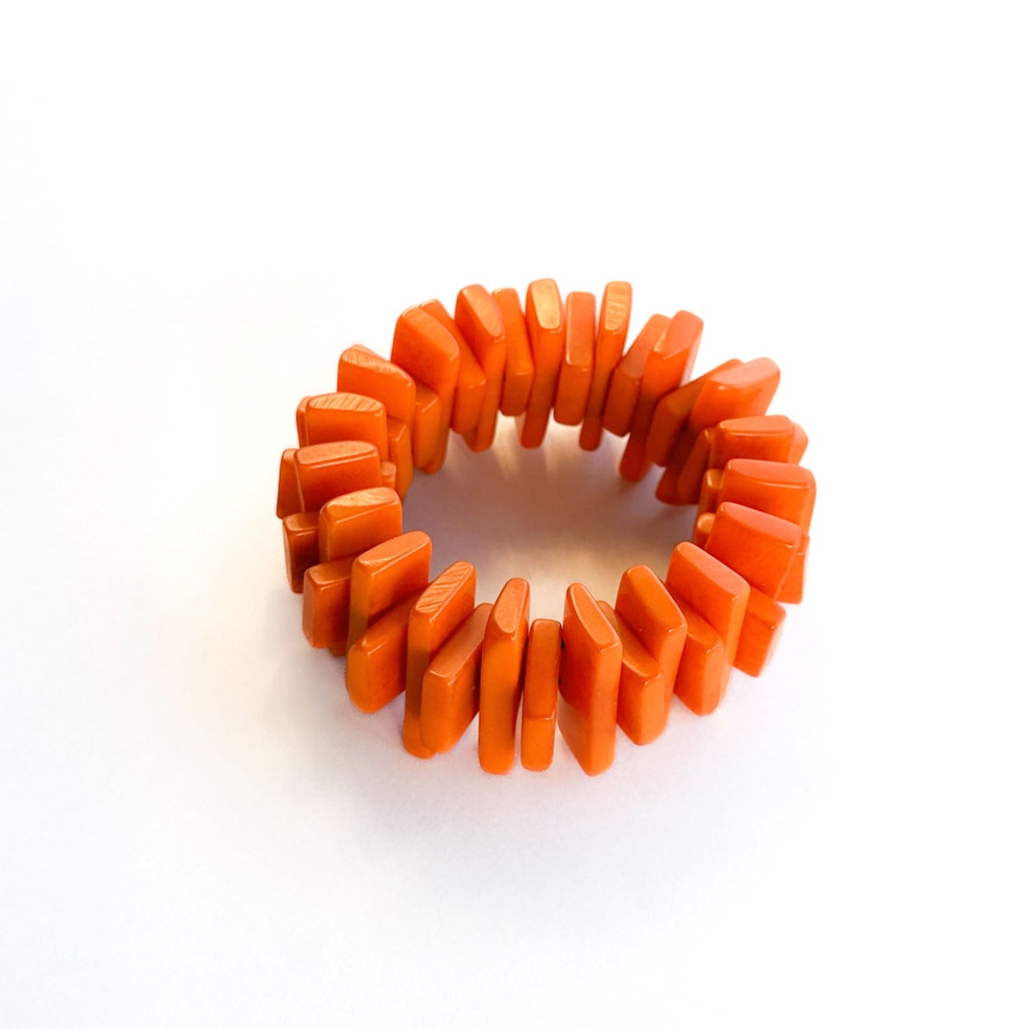 Architectonic and modern bracelet made with tagua nuts for Nasjonalmuseet Norway