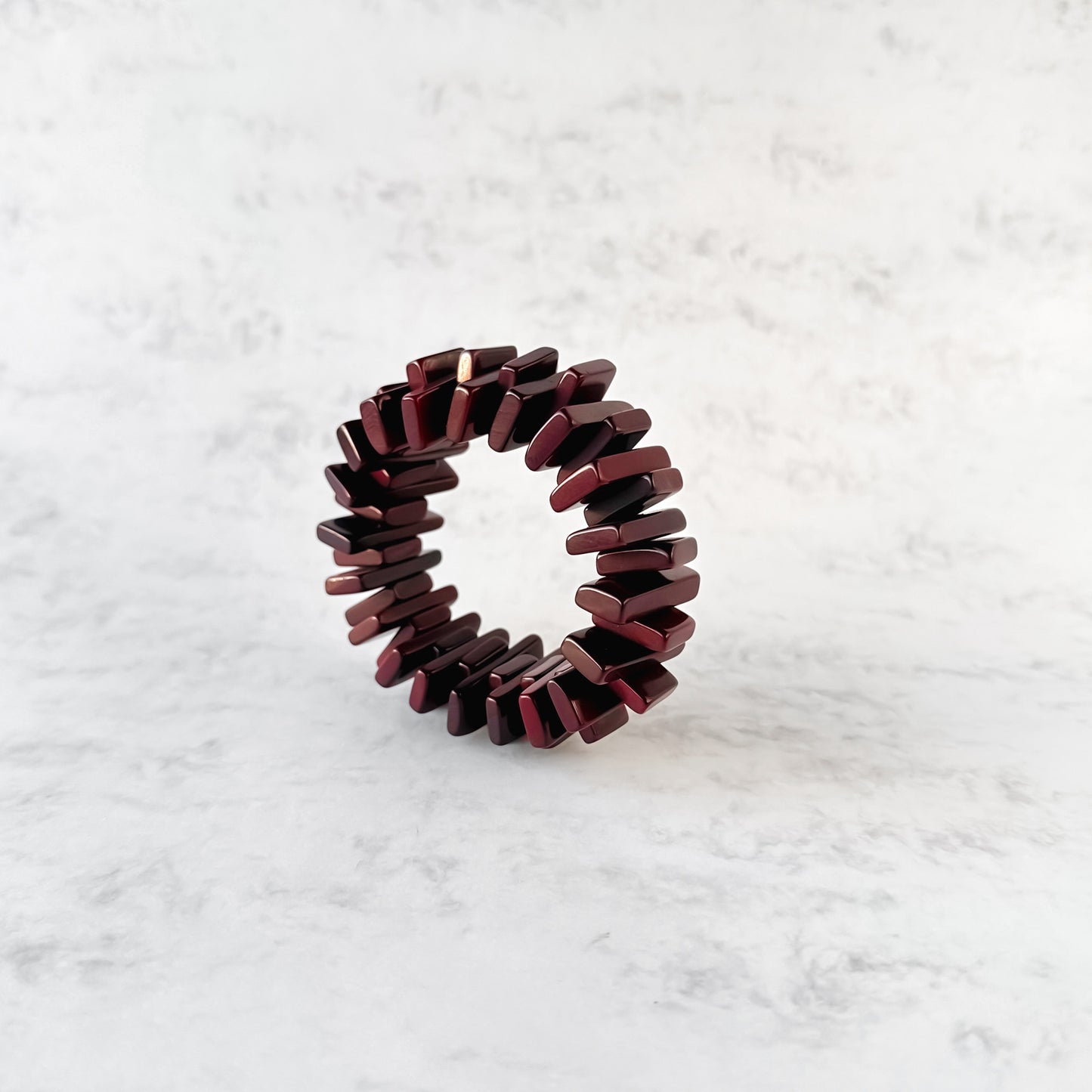Architectonic and modern bracelet made with tagua nuts