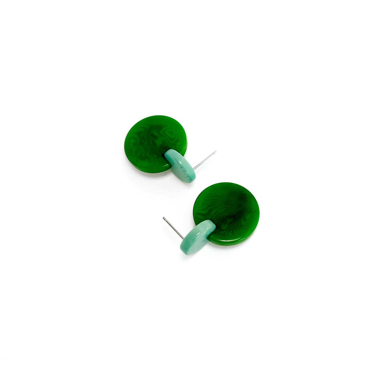 Colourful dangling earrings made with tagua nut beads