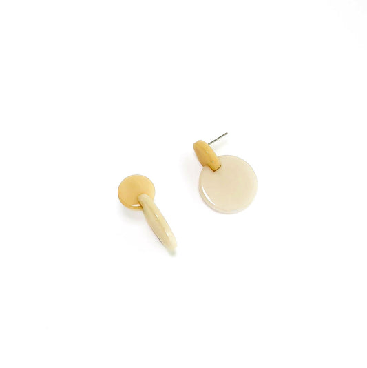 Colourful dangling earrings made with tagua nut beads