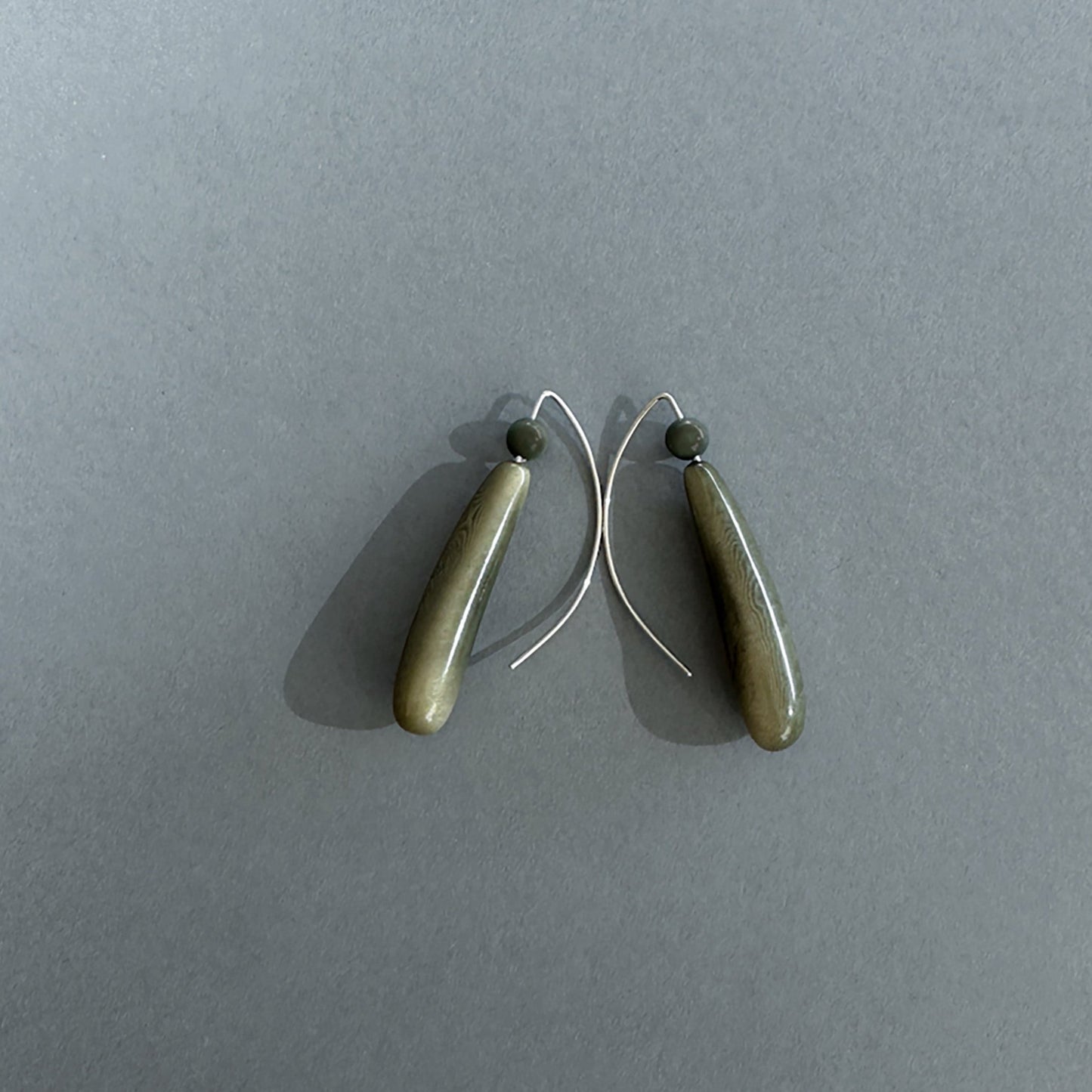 Earrings handmade with tagua nut beads and silver hooks