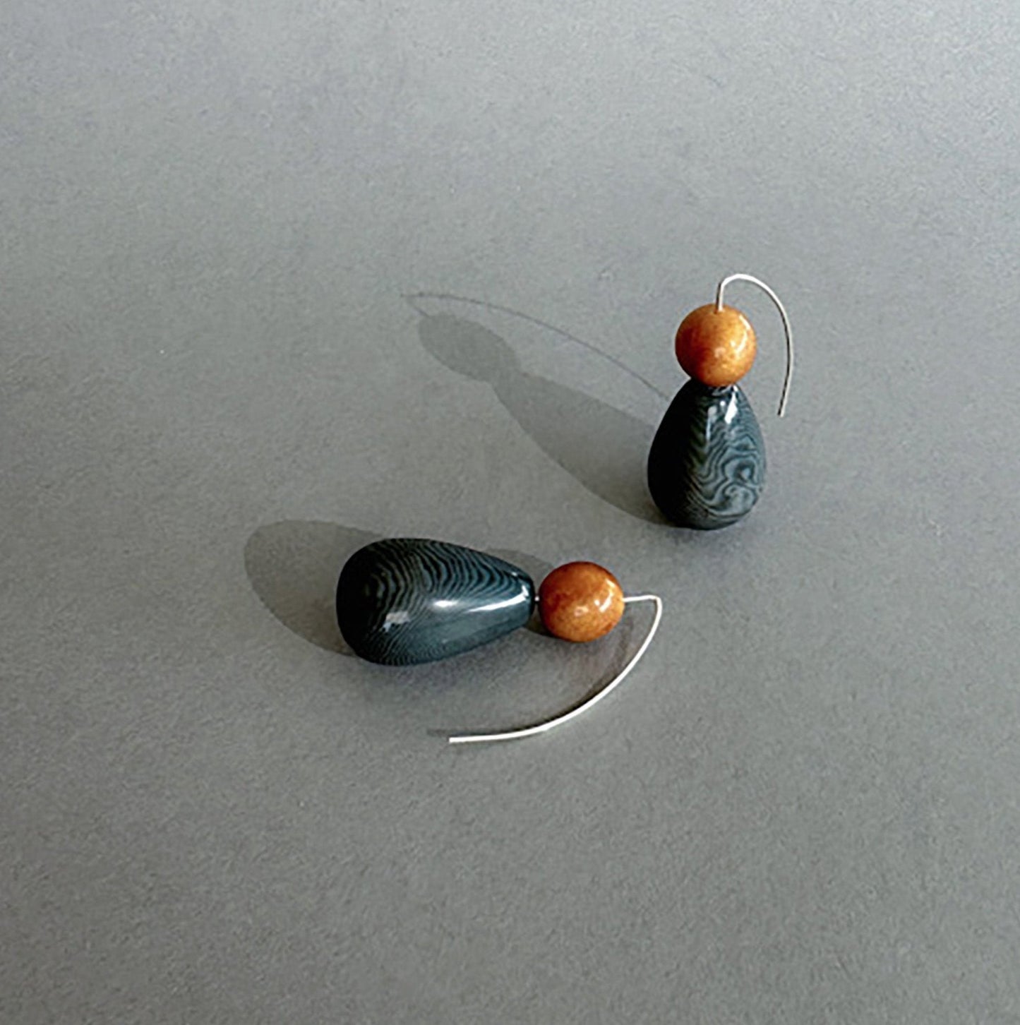 Earrings handmade with tagua nut beads and silver hooks
