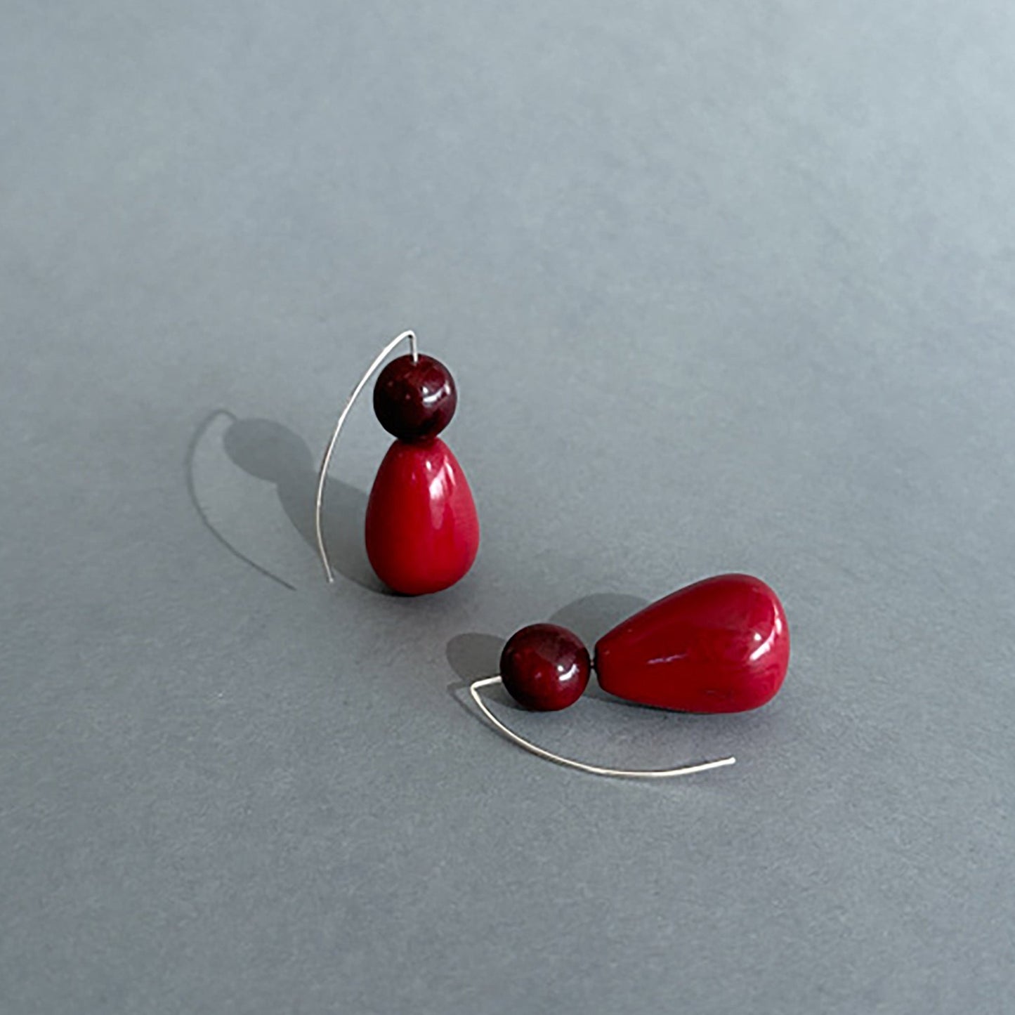 Earrings handmade with tagua nut beads and silver hooks