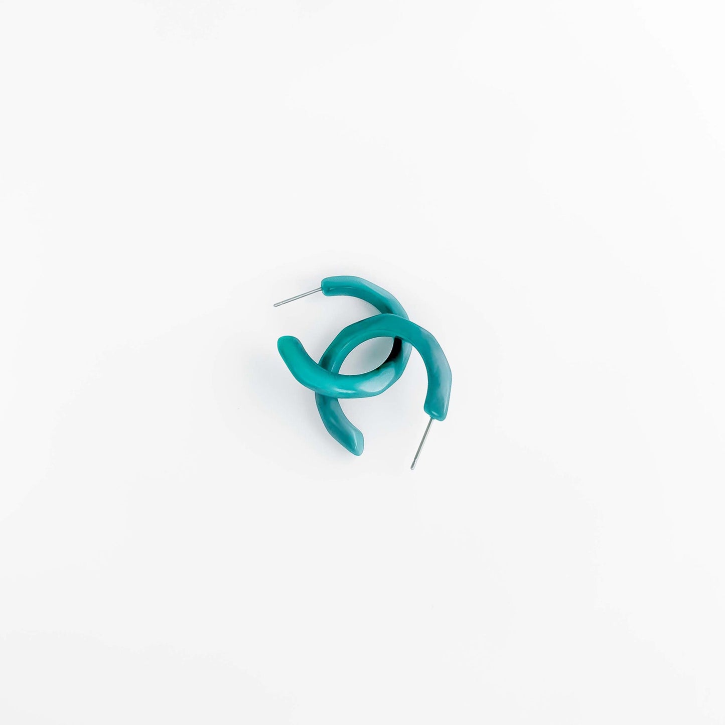 Half-moon shaped earring hoop handmade with tagua nuts