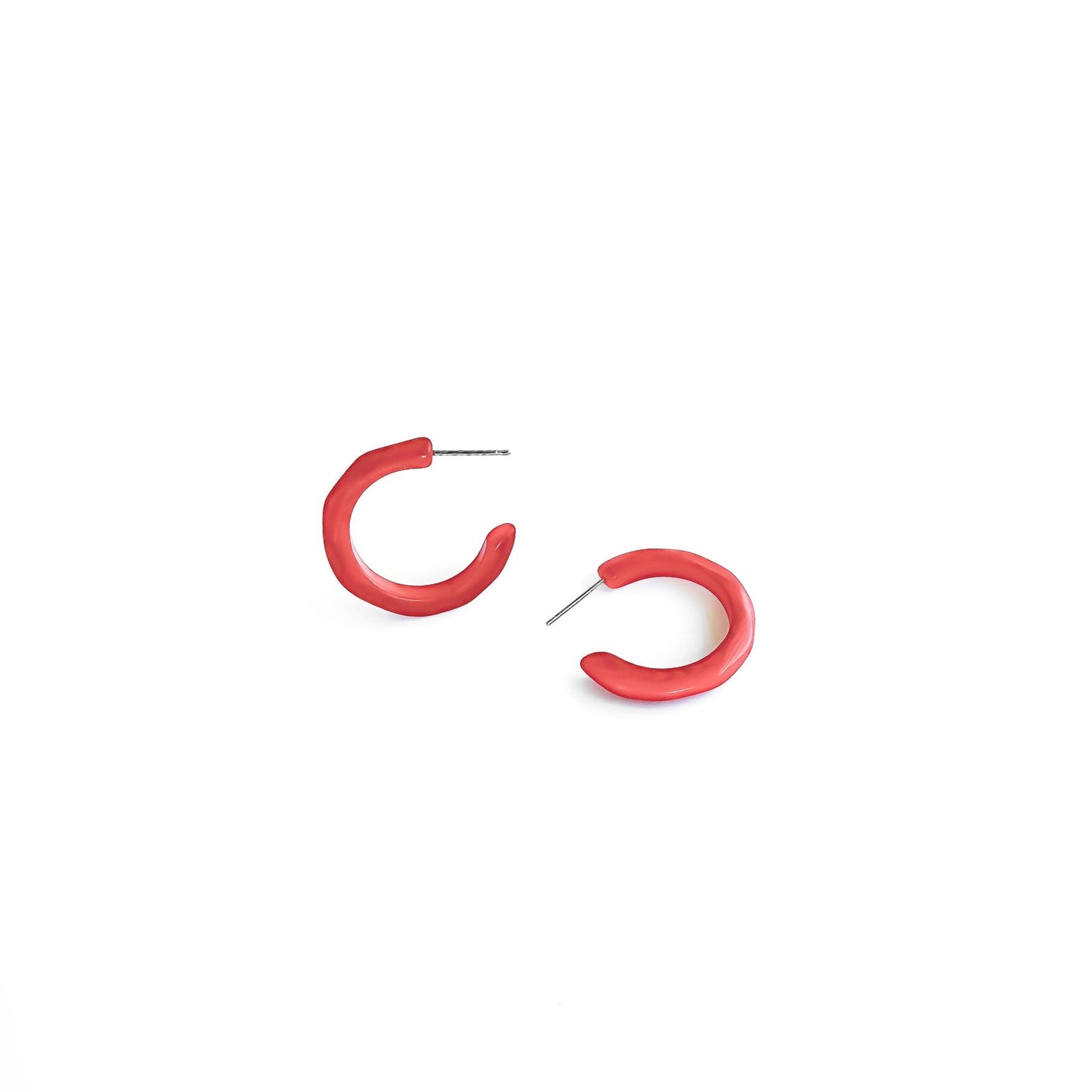 Half-moon shaped earring hoop handmade with tagua nuts