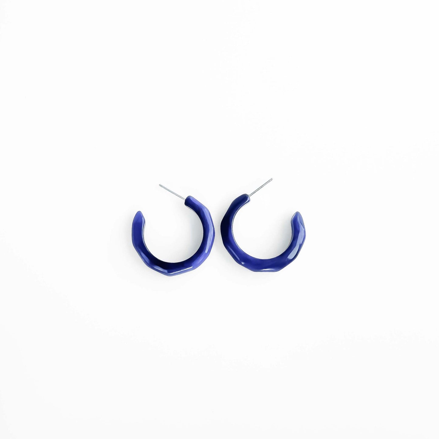 Half-moon shaped earring hoop handmade with tagua nuts
