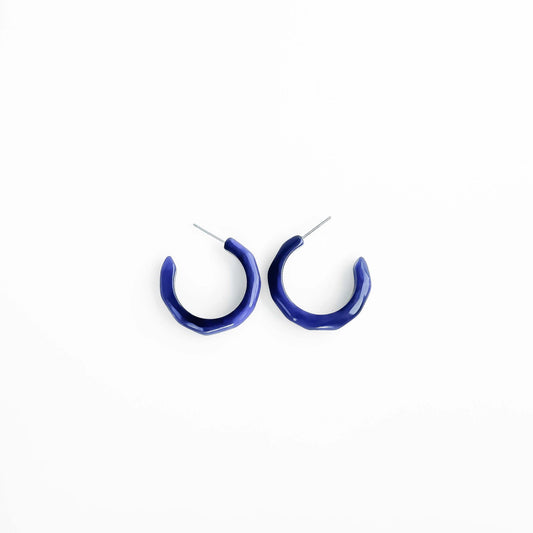 Half-moon shaped earring hoop handmade with tagua nuts