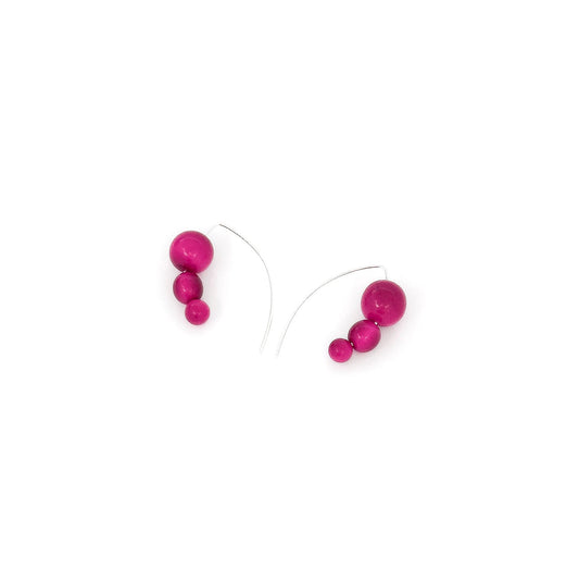Handmade sterling silver hook earrings with organic tagua nut beads