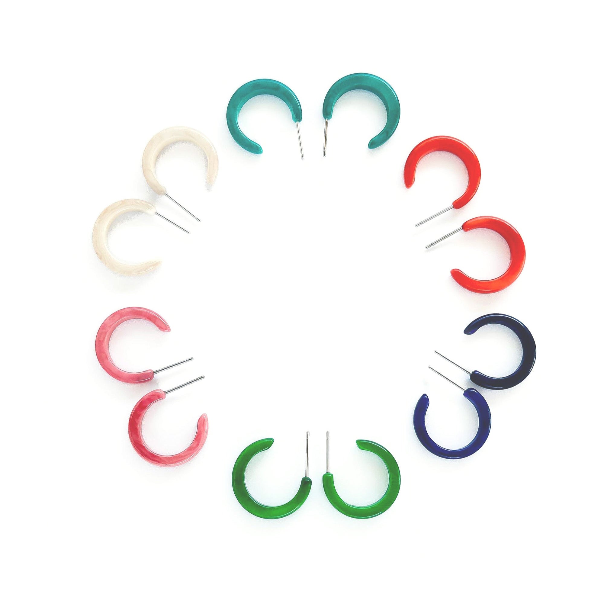 Mini hoops handmade with tagua nut beads