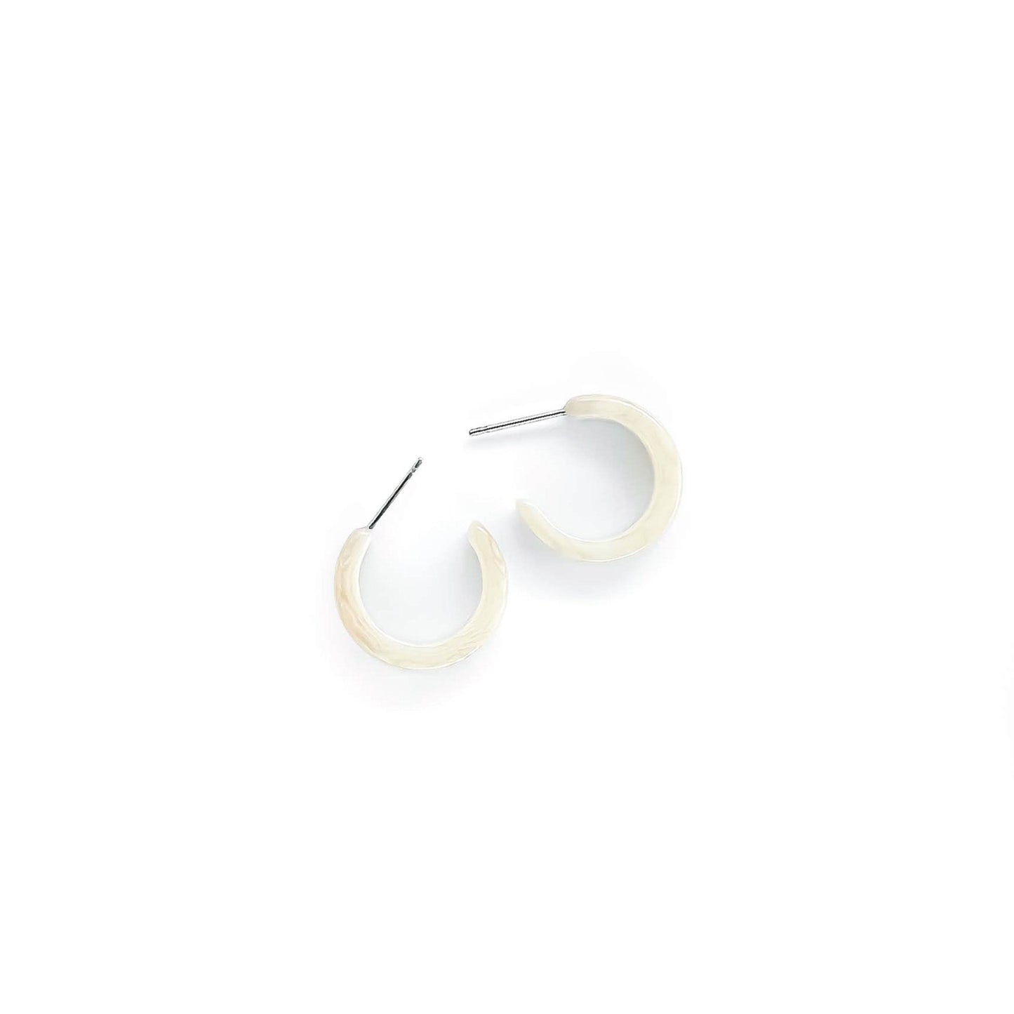 Mini hoops handmade with tagua nut beads