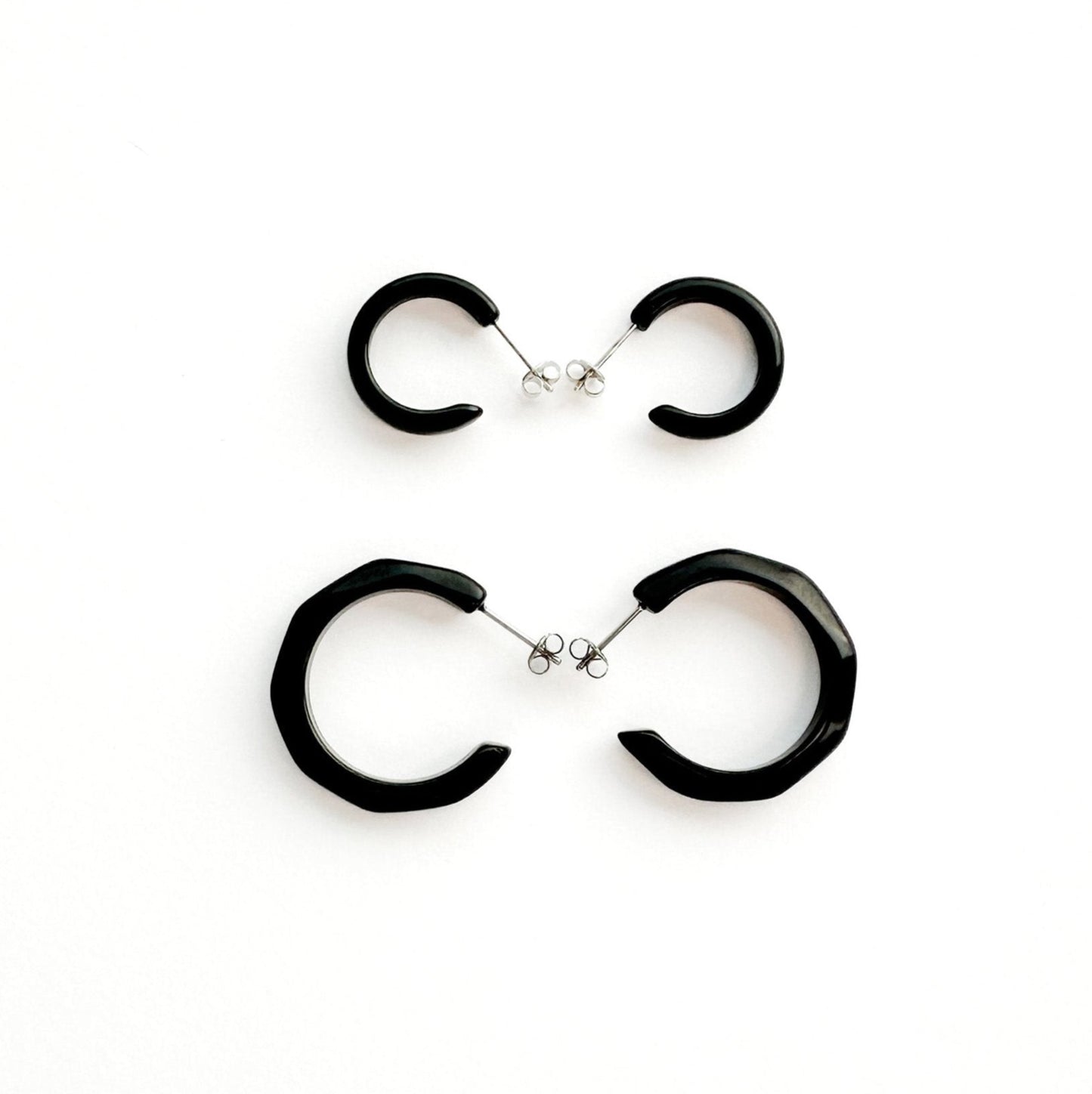 Mini hoops handmade with tagua nut beads