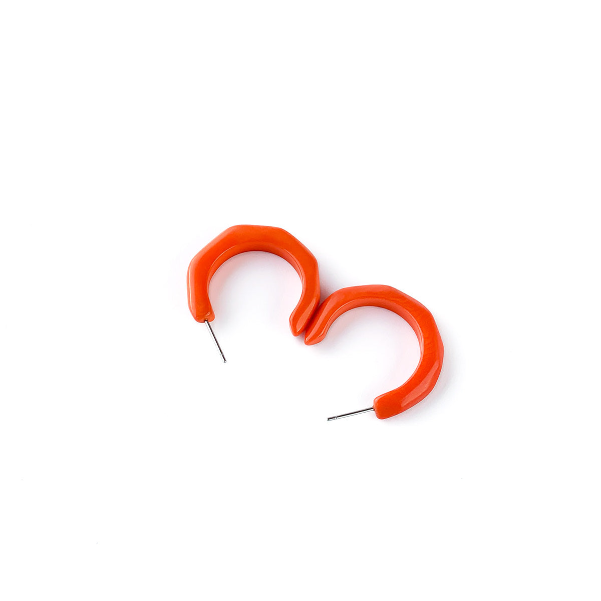 Half-moon shaped earring hoop handmade with tagua nuts