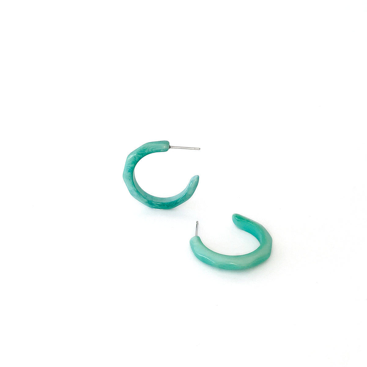 Half-moon shaped earring hoop handmade with tagua nuts