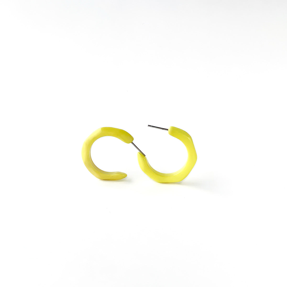 Half-moon shaped earring hoop handmade with tagua nuts