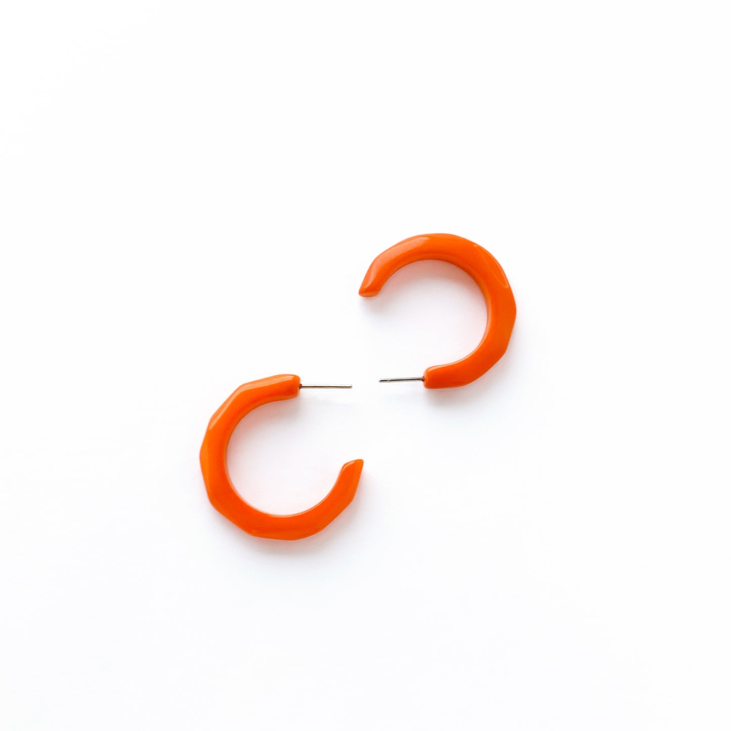 Half-moon shaped earring hoop handmade with tagua nuts