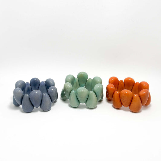 Modern organic design bracelet, made of sustainable tagua nut / vegetable ivory