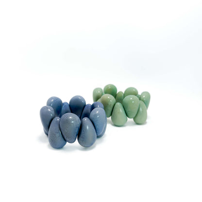 Modern organic design bracelet, made of sustainable tagua nut / vegetable ivory