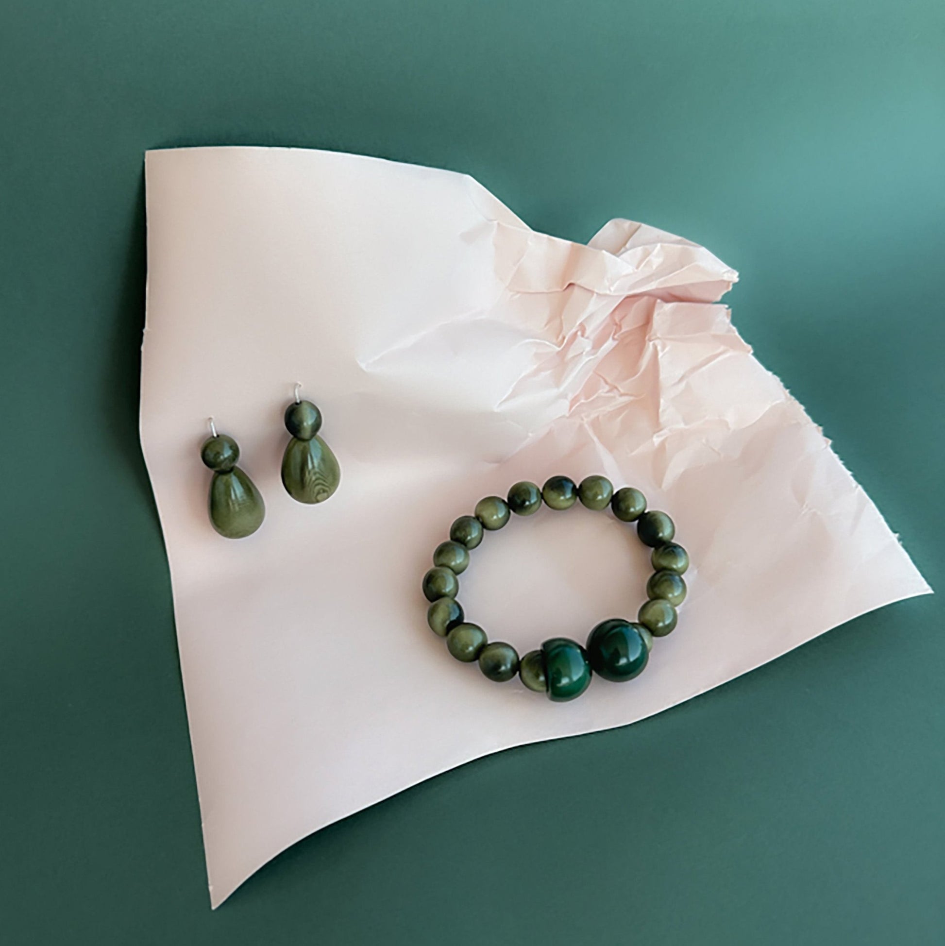 Earrings handmade with tagua nut beads and silver hooks