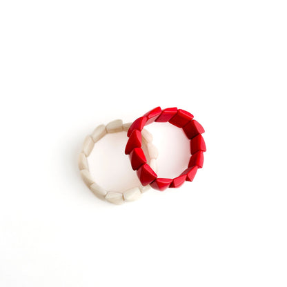 Modern and edgy bracelets made with tagua nut beads
