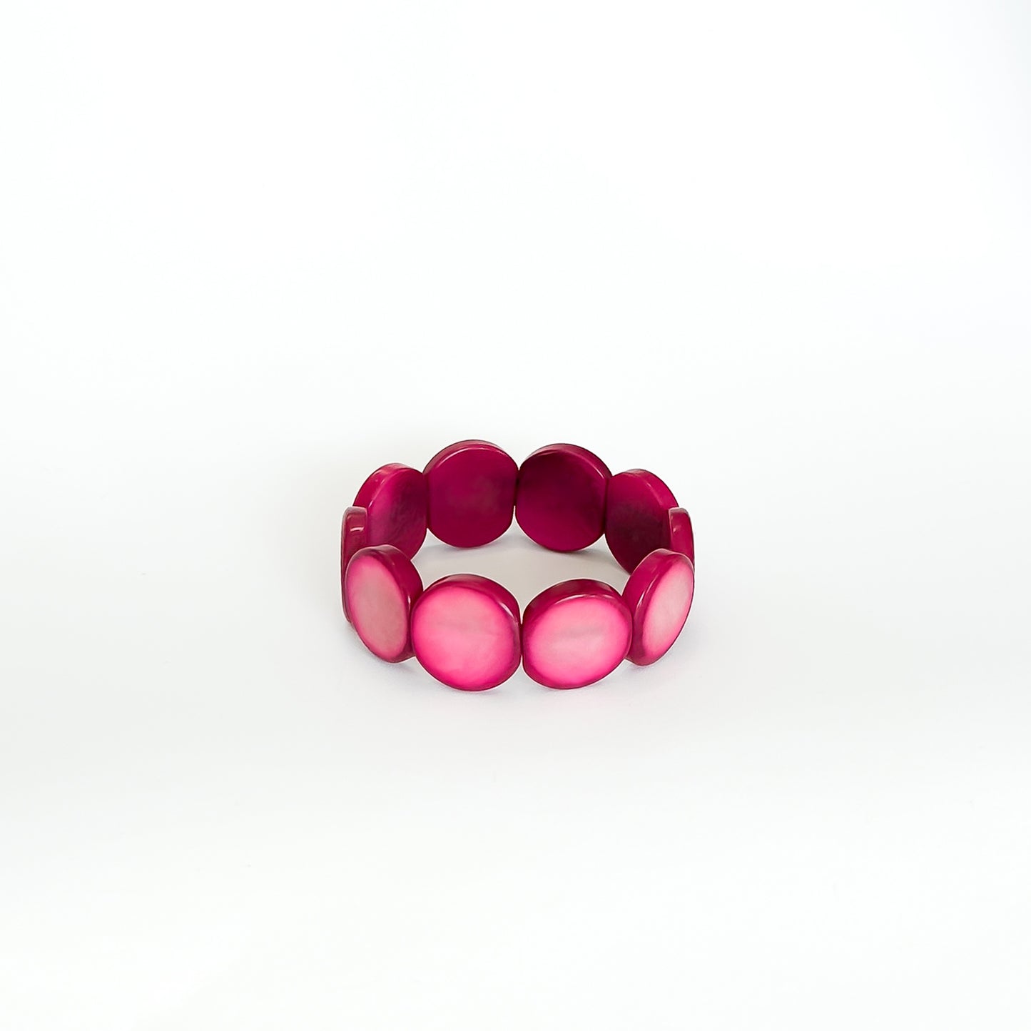 Modern colourful and organic design bracelets, made with sustainable tagua nut / vegetable ivory