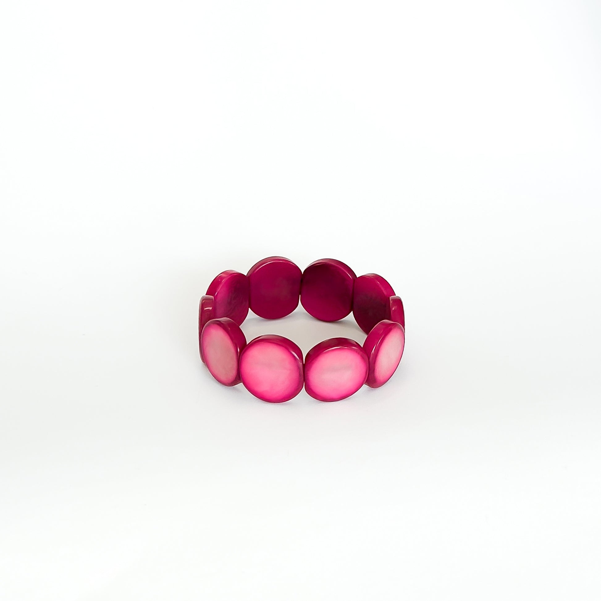 Modern colourful and organic design bracelets, made with sustainable tagua nut / vegetable ivory