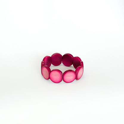 Modern colourful and organic design bracelets, made with sustainable tagua nut / vegetable ivory