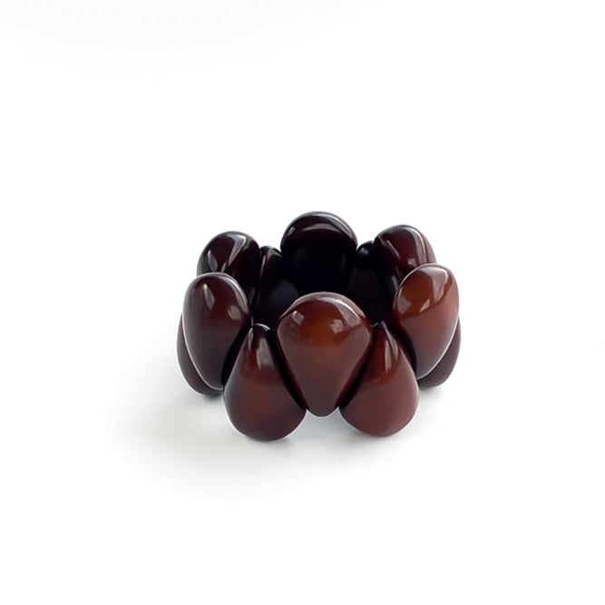 Chocolate brown beaded tagua nut bracelet made of tagua nut beads