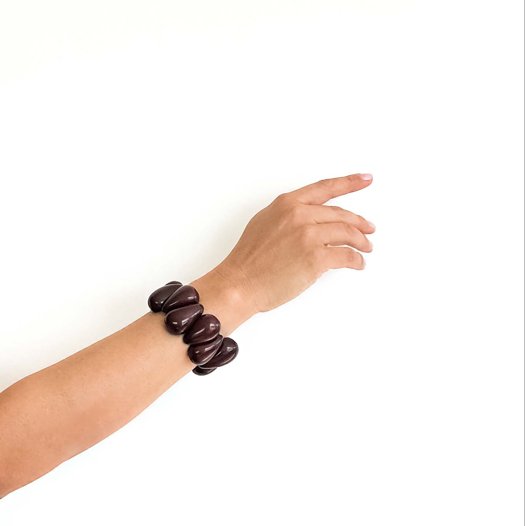 Modern organic design bracelet, made of sustainable tagua nut / vegetable ivory