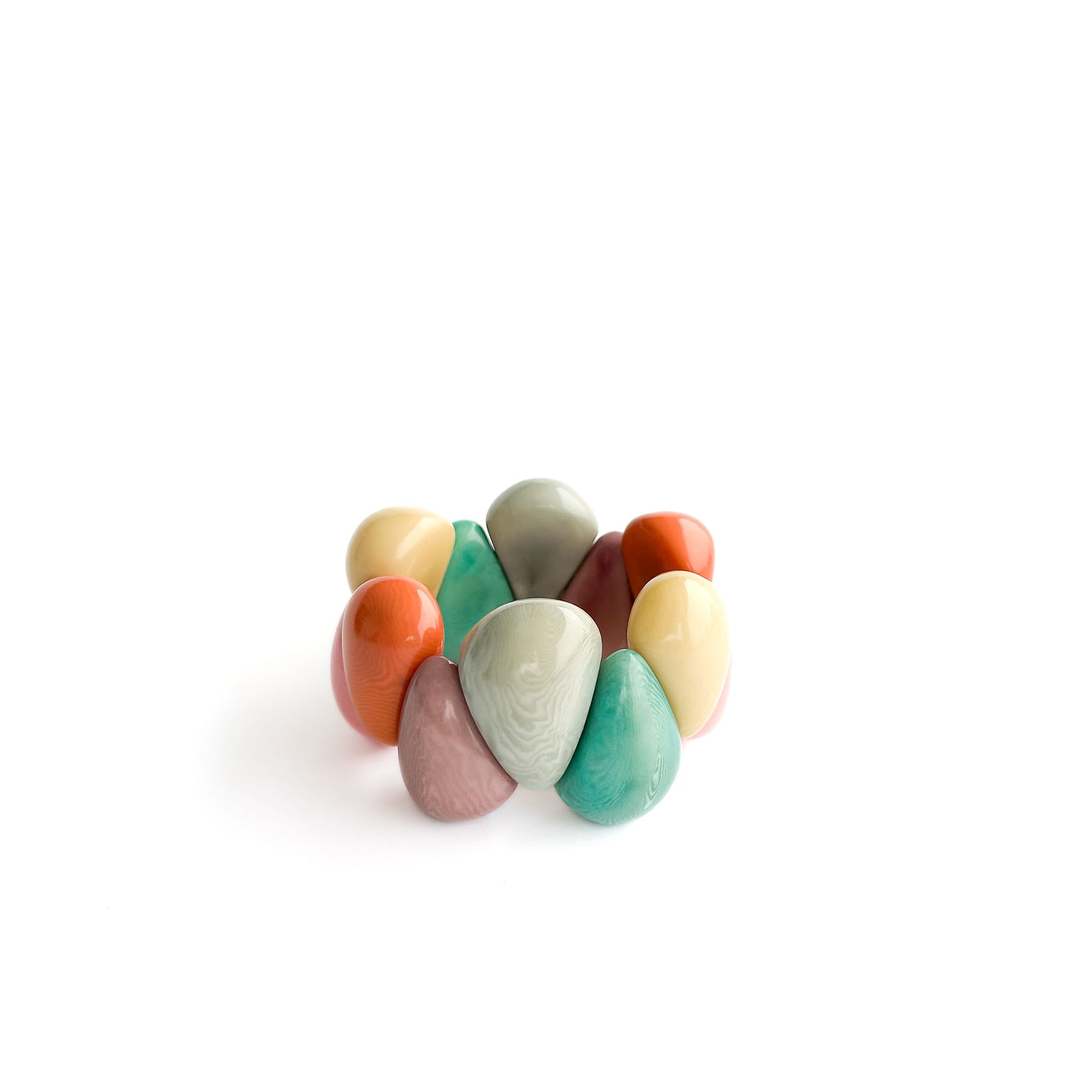 Modern organic design bracelet, made of sustainable tagua nut / vegetable ivory