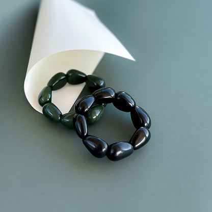 Bracelet handmade with tagua nut spheres and earrings