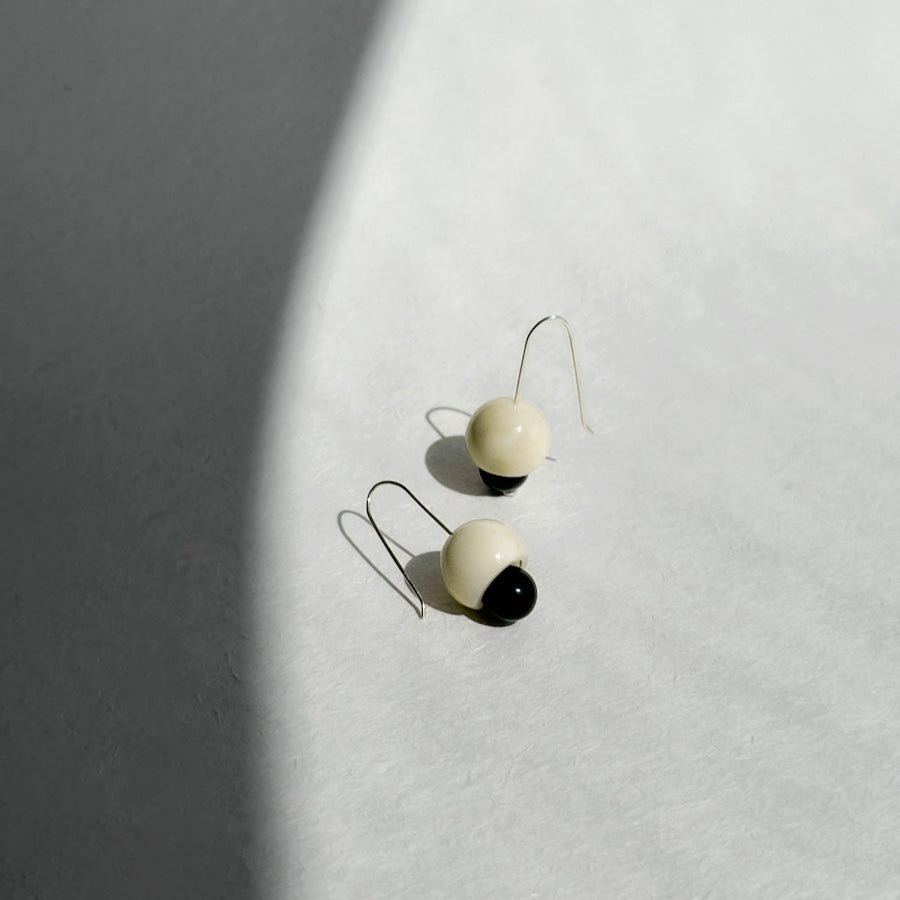 Tagua nut earrings with handmade sterling silver hooks