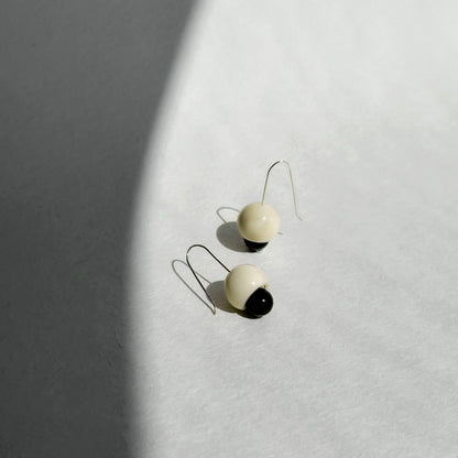 Tagua nut earrings with handmade sterling silver hooks