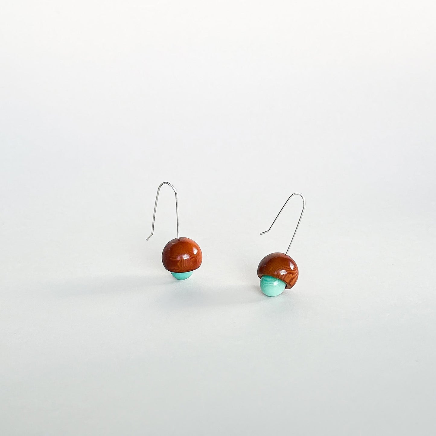Tagua nut earrings with handmade sterling silver hooks