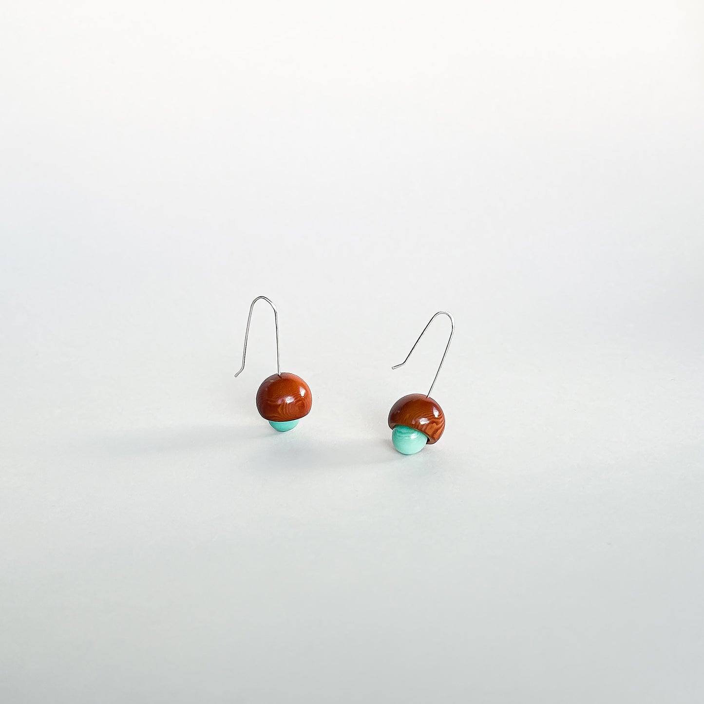 Acorn Tagua Earrings with sterling silver hooks