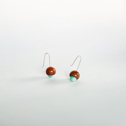 Acorn Tagua Earrings with sterling silver hooks