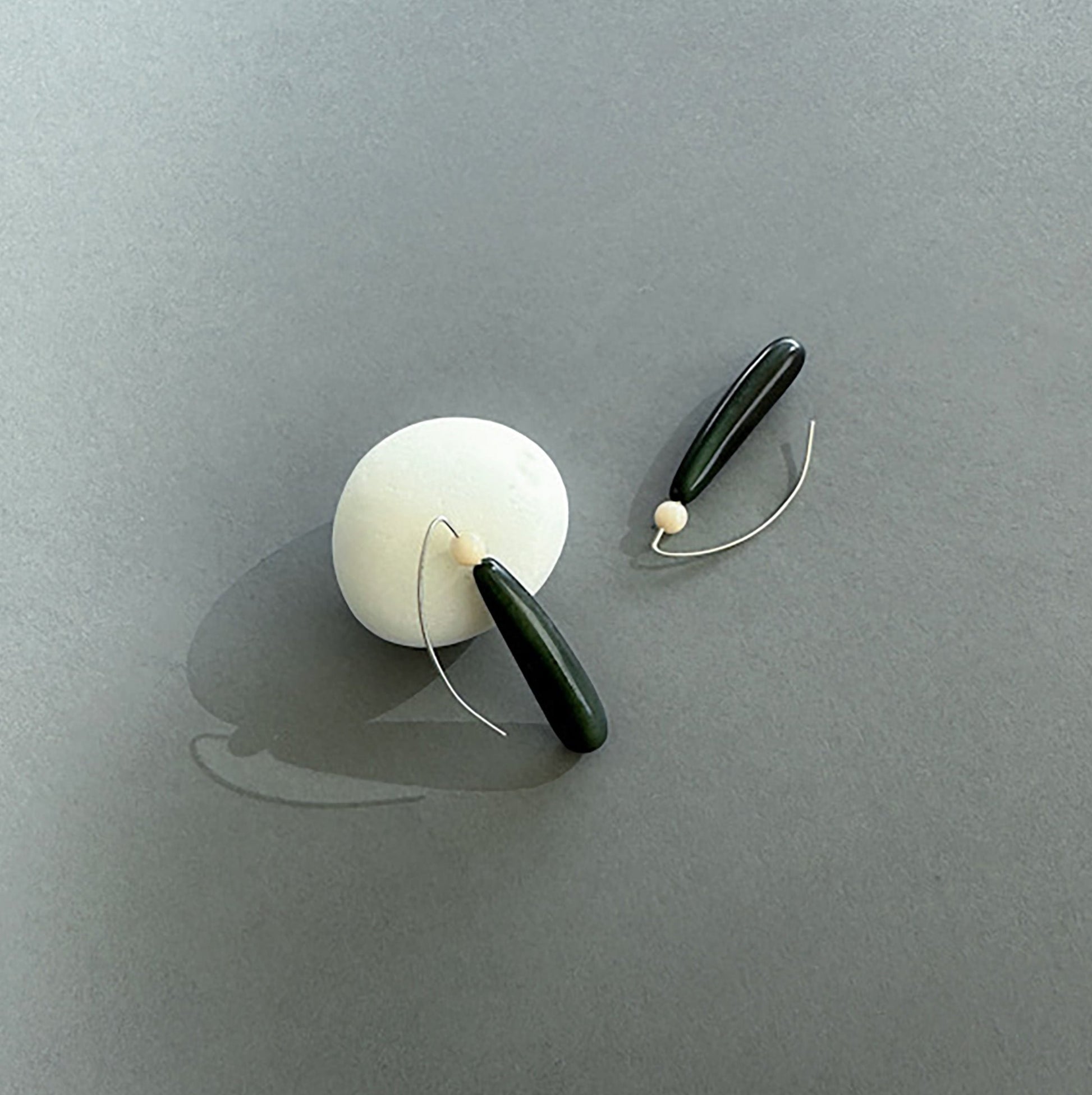 Earrings handmade with tagua nut beads and silver hooks