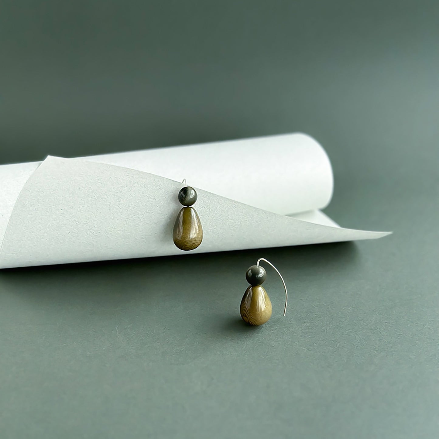 Earrings handmade with tagua nut beads and silver hooks