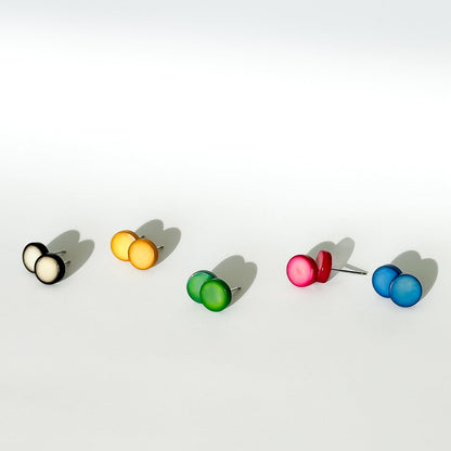 Modern colourful and organic design earrings, made with sustainable tagua nut / vegetable ivory