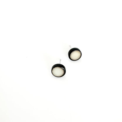 Modern colourful and organic design earrings, made with sustainable tagua nut / vegetable ivory