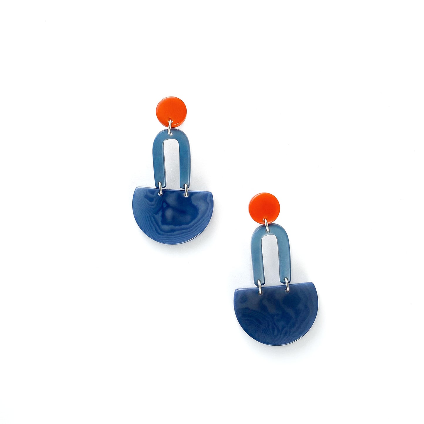 Colourful dangling earrings made with tagua nut beads