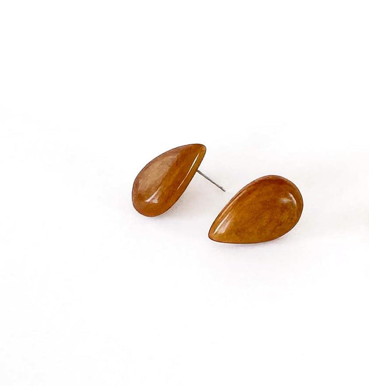 Tagua nut drop shaped earrings
