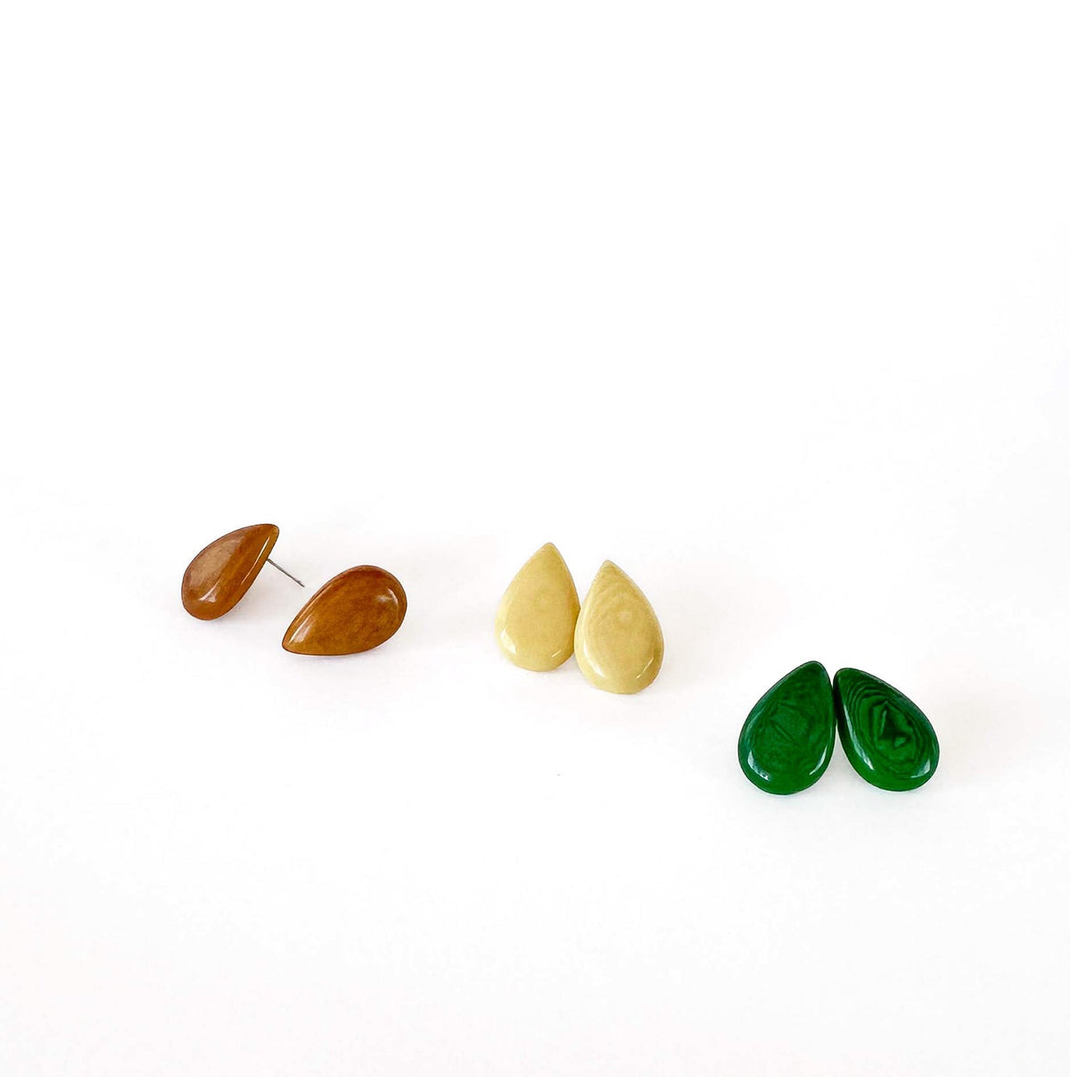 Tagua nut drop shaped earrings