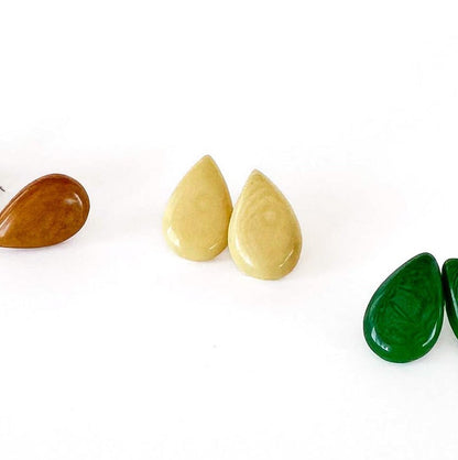 Tagua nut drop shaped earrings