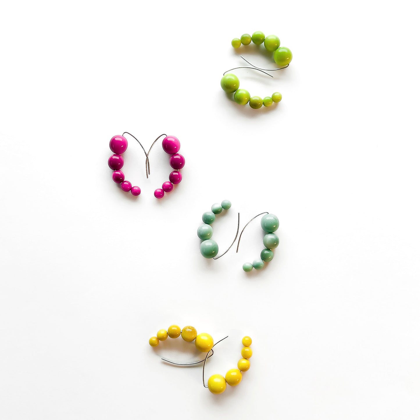 Harmony 5 Tagua Earrings with sterling silver hooks