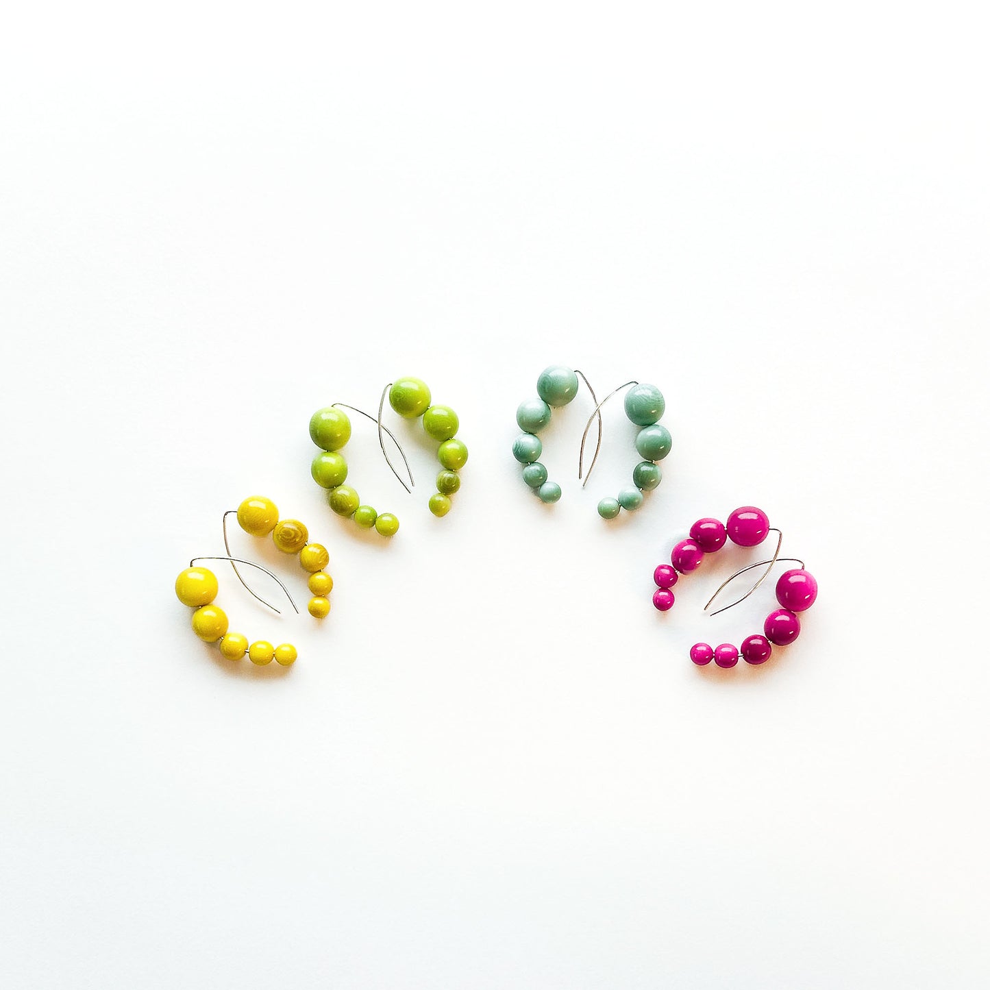 Harmony 5 Tagua Earrings with sterling silver hooks