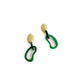 Colourful, long, dangling Maite earrings made with handmade tagua nut beads